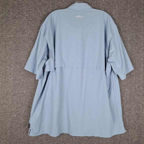 Orvis Shirt Men XXL Blue Button Down Short Sleeve Vented Fishing Hiking Tech - Picture 3 of 15